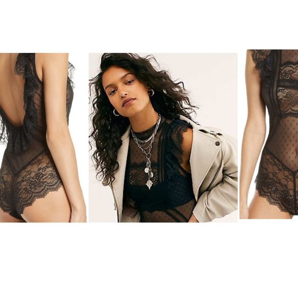 Free People Tops - Free People Winnie Bodysuit - Black